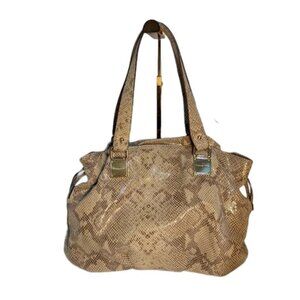 MICHAEL Michael Kors Embossed Beige Drawstring Tote Bag GUC